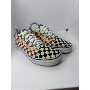 Vans Old Skool Glitter Check 'Mardi Gras' Edition Women’s Size 8 Skate Shoes